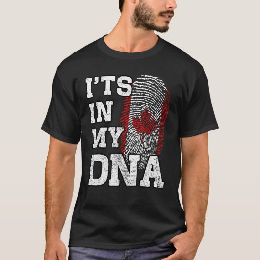 T-shirt C'est dans mon ADN Empreinte digitale canadienne F (Devant)