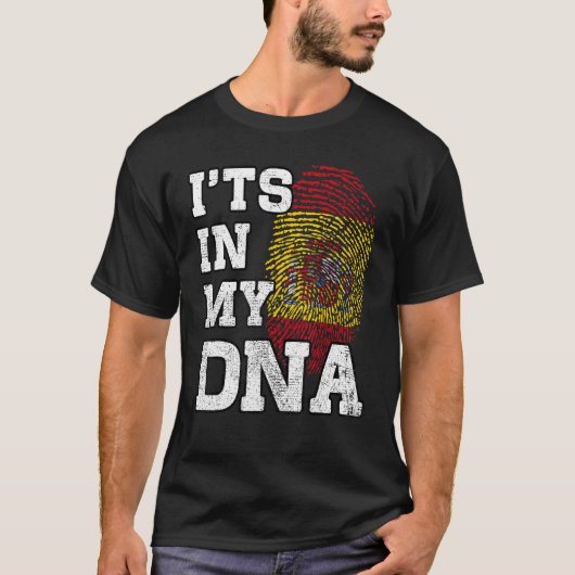 T-shirt C'est dans mon ADN Empreinte digitale espagnole Dr (Devant)