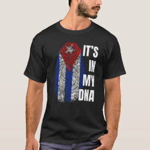 T-shirt C'est dans mon ADN empreintes digitales drapeau cu