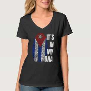 T-shirt C'est dans mon ADN empreintes digitales drapeau cu