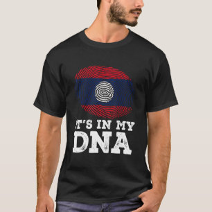 T-shirt C'est dans mon ADN empreintes digitales Laos drape