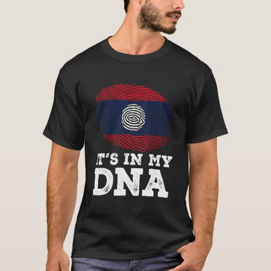 T-shirt C'est dans mon ADN empreintes digitales Laos drape (Devant)
