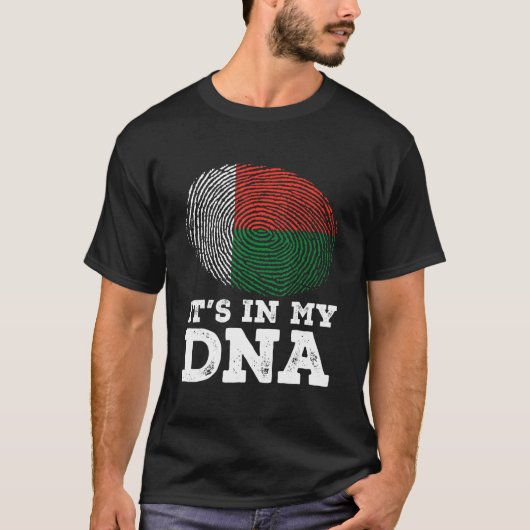 T-shirt C'est dans mon ADN empreintes digitales Madagascar (Devant)