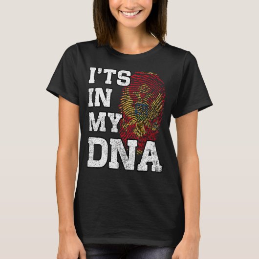 T-shirt C'est dans mon ADN Estampe monténégrine Fière Mont (Devant)