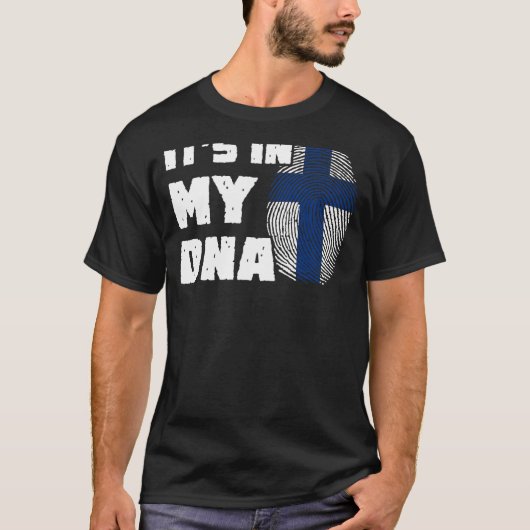 T-shirt C'est dans mon ADN Finlande Drapeau Empreinte Homm (Devant)