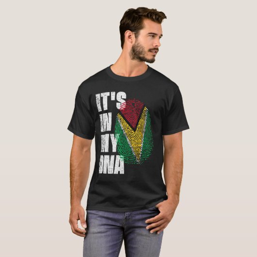 T-shirt C'EST DANS MON ADN Guyana Drapeau (Devant entier)