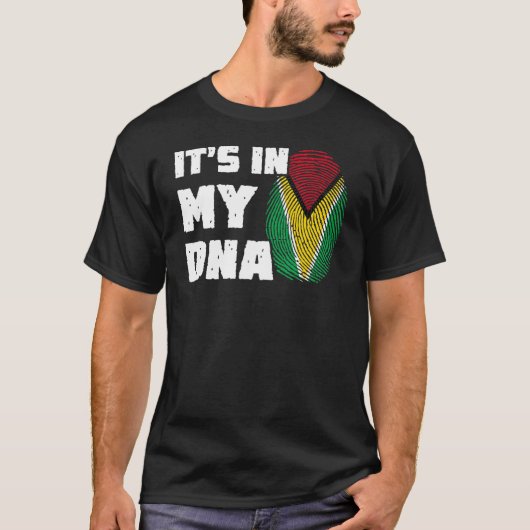 T-shirt C'est dans mon ADN Guyana Drapeau Drapeau Drapeau (Devant)