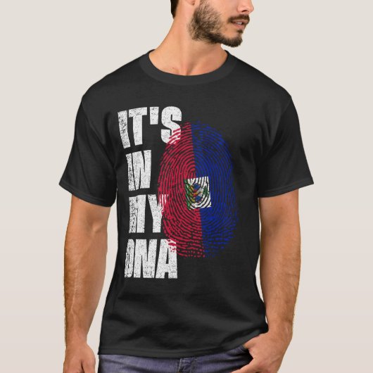 T-shirt C'EST DANS MON ADN Haïti Drapeau (Devant)