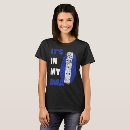T-SHIRT C'EST DANS MON ADN HONDURAS FIDE FINGERPRINT HONDU (Devant entier)
