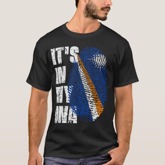 T-shirt C'EST DANS MON ADN Îles Marshall Drapeau Don de fi (Devant)