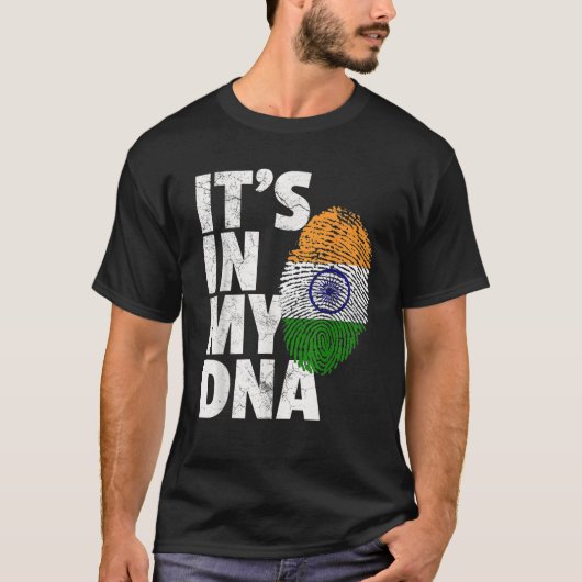 T-shirt C'EST DANS MON ADN Inde Drapeau Hommes Indiens Fem (Devant)