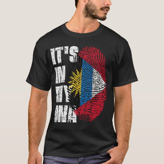 T-shirt C'EST DANS MON ADN Indicateur Antigua et Barbuda (Devant)
