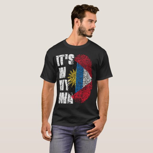 T-shirt C'EST DANS MON ADN Indicateur Antigua et Barbuda (Devant entier)