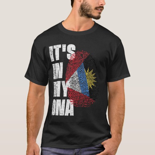 T-shirt C'EST DANS MON ADN Indicateur Antigua et Barbuda (Devant)