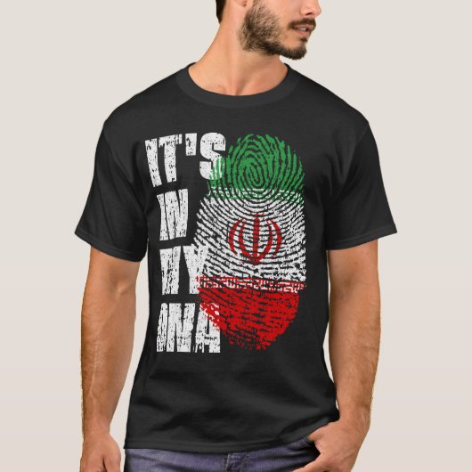 T-shirt C'EST DANS MON ADN Iran Drapeau Cadeau Garçon (Devant)