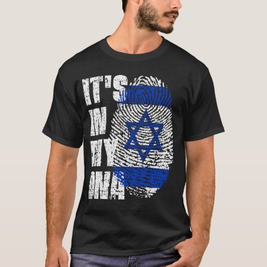 T-shirt C'EST DANS MON ADN Israël Drapeau garçon fille cad (Devant)