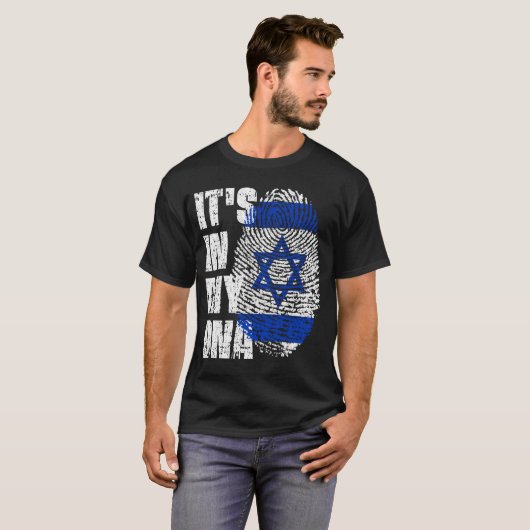 T-shirt C'EST DANS MON ADN Israël Drapeau garçon fille cad (Devant entier)