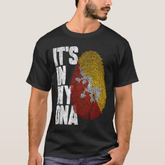 T-shirt C'est dans mon ADN, le drapeau du Bhoutan, fier du