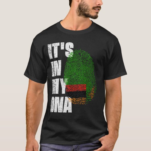 T-shirt C'EST DANS MON ADN, LE Drapeau Zambie (Devant)