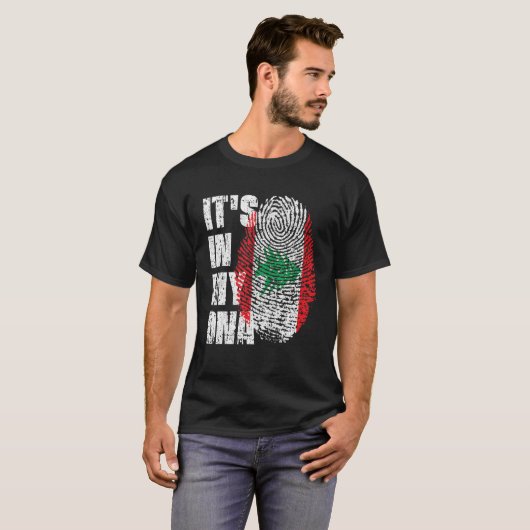 T-shirt C'est dans mon ADN Liban Drapeau libanais (Devant entier)