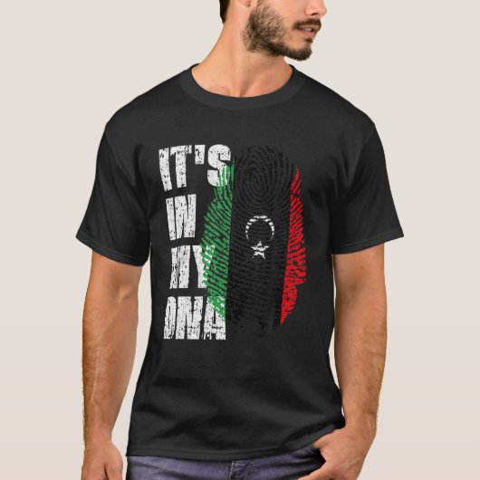 T-shirt C'est dans mon ADN Libye Drapeau libyen (Devant)
