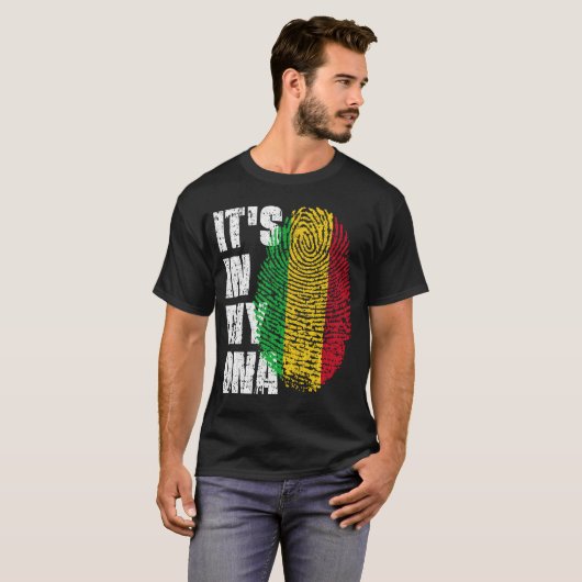 T-shirt C'EST DANS MON ADN Mali Drapeau garçon fille cadea (Devant entier)