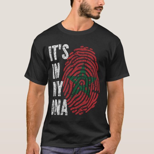 T-shirt C'EST DANS MON ADN Maroc Drapeau Hommes Femmes Enf (Devant)