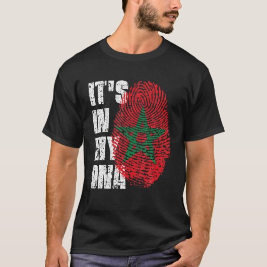 T-shirt C'est dans mon ADN Maroc Drapeau marocain (Devant)
