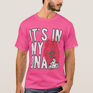 T-shirt C'est dans Mon ADN Maroc Drapeau moto marocaine ri