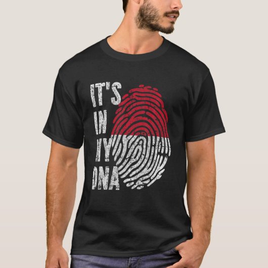 T-shirt C'est dans mon ADN Monaco Drapeau Funny Monégasque (Devant)