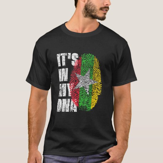 T-shirt C'Est Dans Mon Adn Myanmar Drapeau Birman Drapeau (Devant)