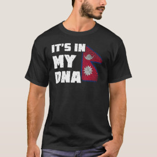 T-shirt C'est dans mon ADN Népal Drapeau empreintes digita