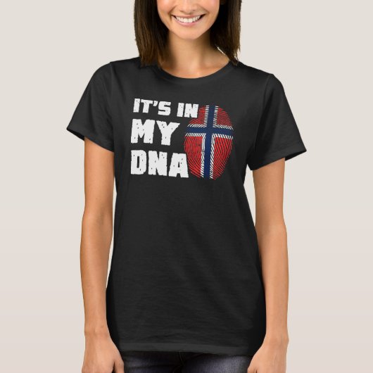 T-shirt C'est dans mon ADN Norvège Drapeau Drapeau Drapeau (Devant)