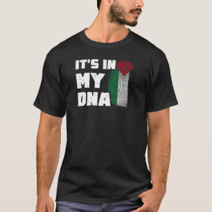 T-shirt C'est dans mon ADN Palestine Drapeau empreintes di