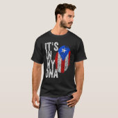 T-shirt C'EST DANS MON ADN Porto Rico Drapeau Rican Pride  (Devant entier)