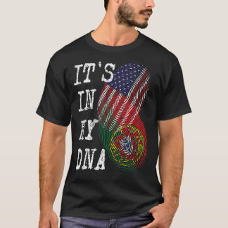 T-shirt C'EST DANS MON ADN Portugais Américain Drapeau Por