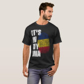 T-shirt C'EST DANS MON ADN Roumanie Drapeau (Devant entier)