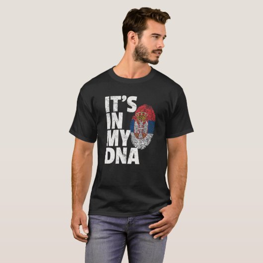 T-shirt C'est dans mon ADN Serbie Drapeau serbe cadeau de  (Devant entier)