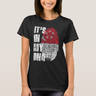 T-shirt C'Est Dans Mon Adn Singapour Drapeau Singapourien