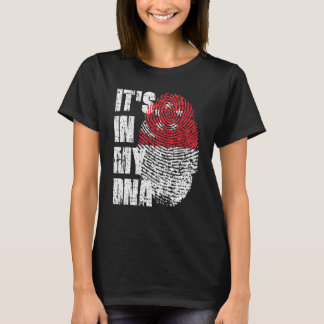 T-shirt C'Est Dans Mon Adn Singapour Drapeau Singapourien