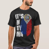 T-shirt C'EST DANS MON ADN Sint Maarten Drapeau St. Maarte (Devant)