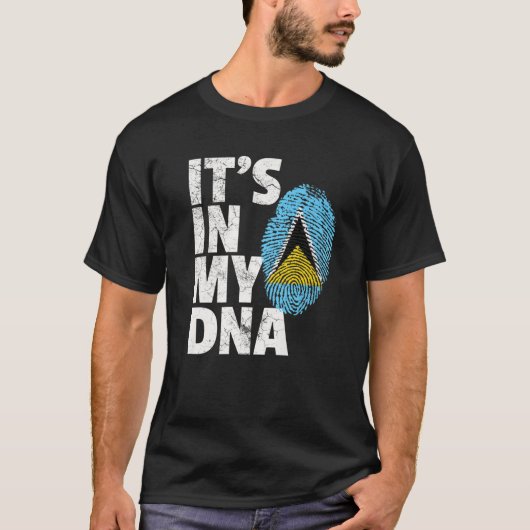 T-shirt C'est dans mon ADN St. Sainte-Lucie Drapeau offici (Devant)