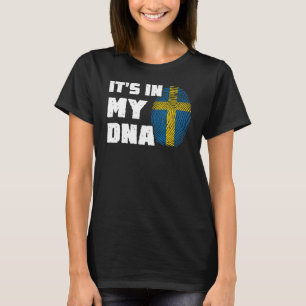 T-shirt C'est dans mon ADN Suède Drapeau Empreinte Hommes 