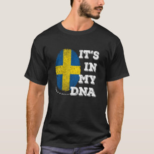 T-shirt C'EST DANS MON ADN Suède Drapeau Hommes femmes Swe