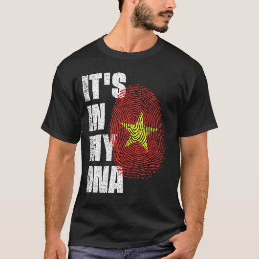 T-shirt C'EST DANS MON ADN Vietnam Drapeau (Devant)
