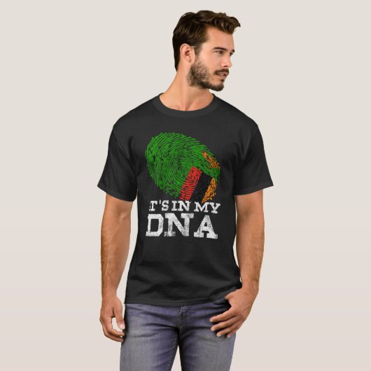 T-shirt C'est dans mon ADN Zambian African Colours Cadeaux (Devant entier)