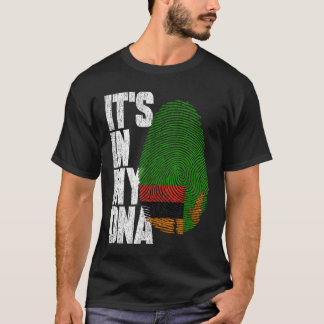 T-shirt C'est dans mon ADN Zambian Fière Zambie Drapeau