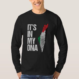 T-shirt C'Est Dans Mon Adna Drapeau Palestinien Et Carte