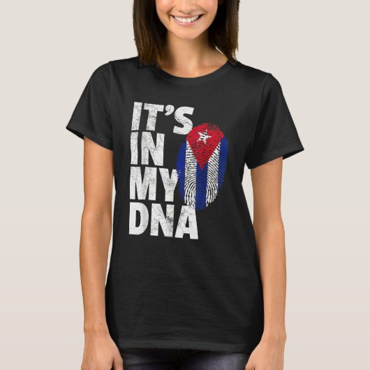 T-shirt C'est dans mon Dna Cuba Drapeau Cubain Pride Homme (Devant)