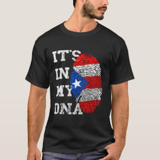 T-shirt C'Est Dans Mon Dna Porto Rico Drapeau Racines Port
